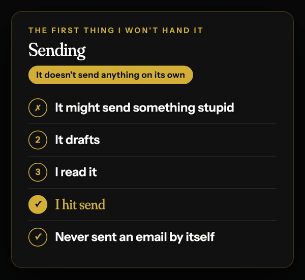 Drafting, not sending: every invoice saved as a draft for you to check